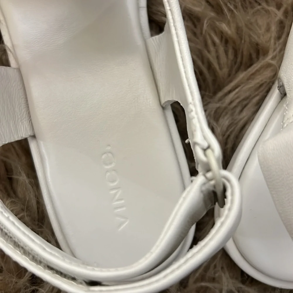 Vince Rava Leather Fisherman White Strappy Sandals 9.5 - Picture 8 of 13